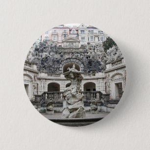 Badge Rond 5 Cm Fontaine avec statue de Neptune à Prague