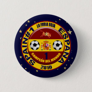 Badge Rond 5 Cm Football 2010 de Campeón del mundo España