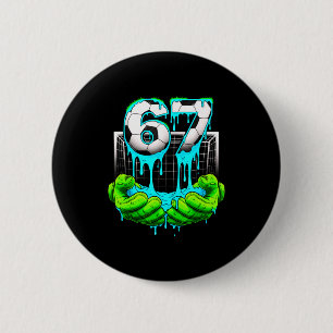Badge Rond 5 Cm Football 67 Six Seven 6 7 Drôle Gen Alpha Meme Dri