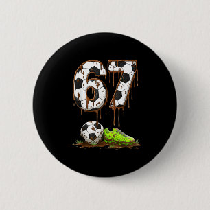Badge Rond 5 Cm Football 67 Six Seven Meme Garçons Adolescents Enf