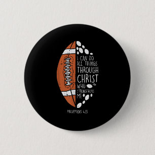 Badge Rond 5 Cm Football Américain Je peux faire des choses Bible