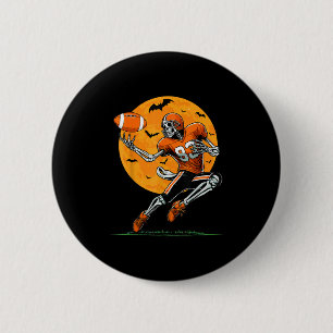 Badge Rond 5 Cm Football Américain Squelette Garçons Halloween Foo