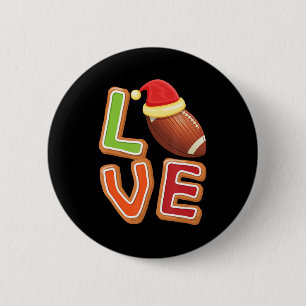 Badge Rond 5 Cm Football Amour Noël Mignonne Sport Joueur Xmas Paj