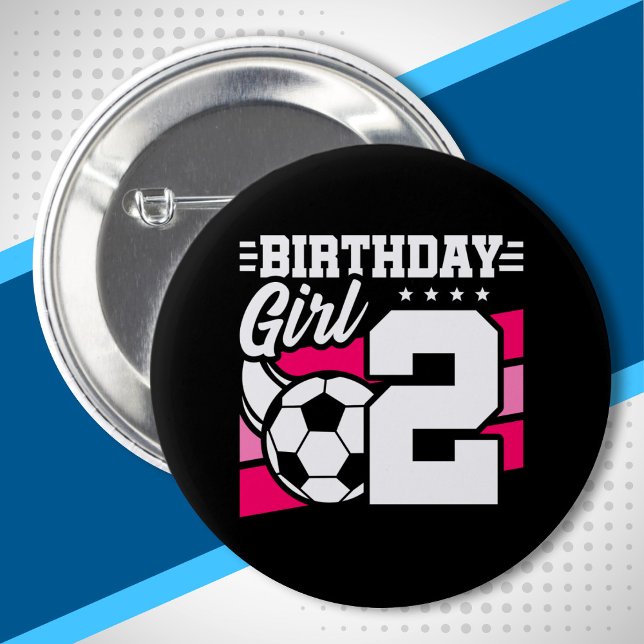 Badge Rond 5 Cm Football Anniversaire - Fille de 2 ans - 2ème Anni (Créateur téléchargé)