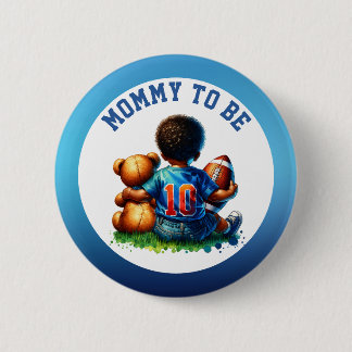 Badge Rond 5 Cm Football Baby Boy et Teddy Baby Mommy à être