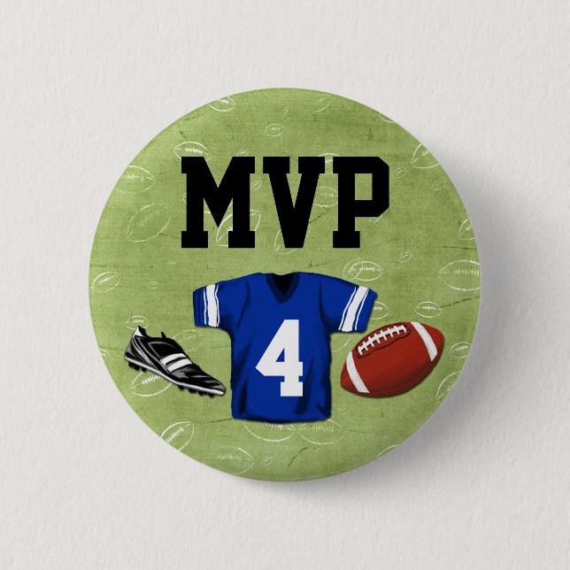 Badge Rond 5 Cm Football Blitz Fête d'anniversaire des enfants MVP (Devant)