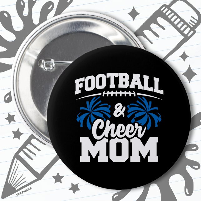 Badge Rond 5 Cm Football Cheer Squad School Jeux de sport Fière ma (Créateur téléchargé)