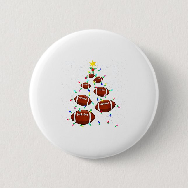 Badge Rond 5 Cm Football Christmas Tree Light Xmas Football Boys G (Devant)
