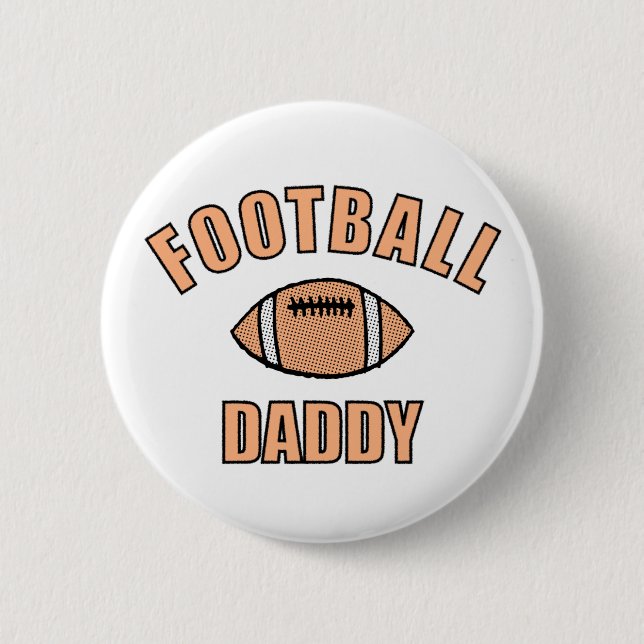 Badge Rond 5 Cm Football Daddy Dessin Et Texte (Devant)