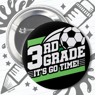 Badge Rond 5 Cm Football de 3e année Premier jour Retour à l'école