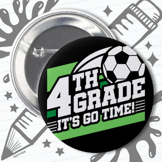 Badge Rond 5 Cm Football de 4e année Premier jour Retour à l'école