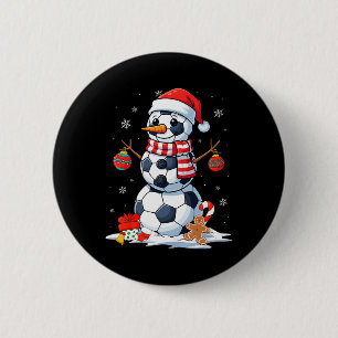 Badge Rond 5 Cm Football de Noël Bylls Bonhomme de neige drôle Hom
