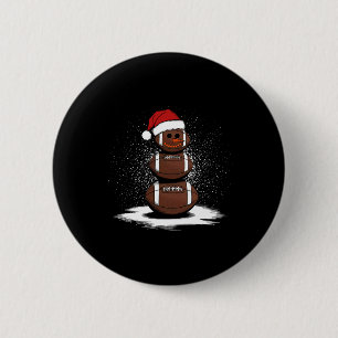 Badge Rond 5 Cm Football de Noël Snowman Père Noël Entraîneur Homm