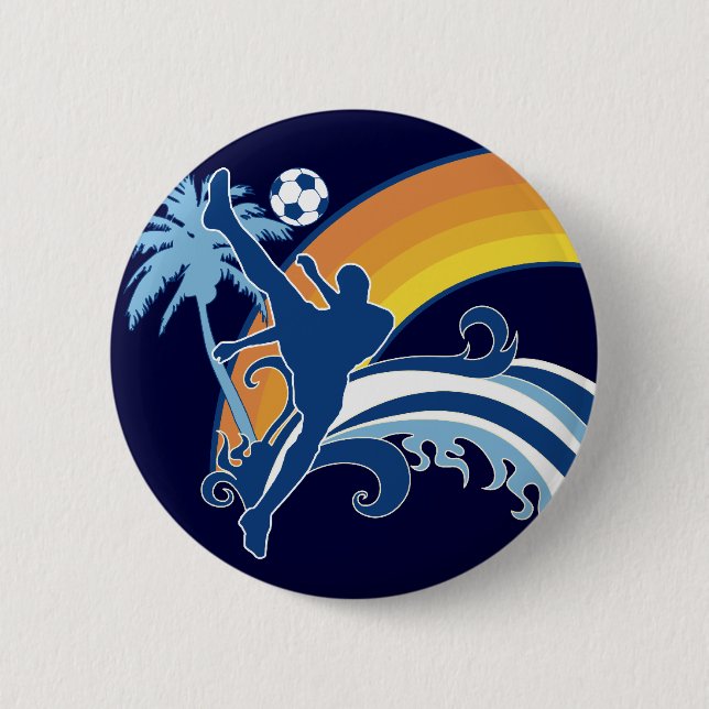 Badge Rond 5 Cm football d'été. (Devant)