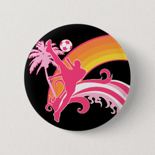 Badge Rond 5 Cm football d'été.