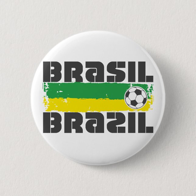 Badge Rond 5 Cm Football du Brésil (Devant)