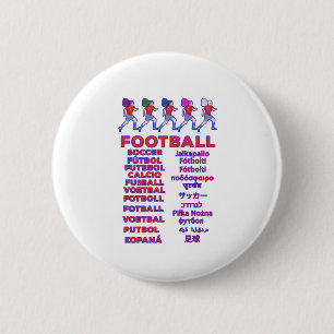 Badge Rond 5 Cm Football en plusieurs langues -Fußball Calcio Soc