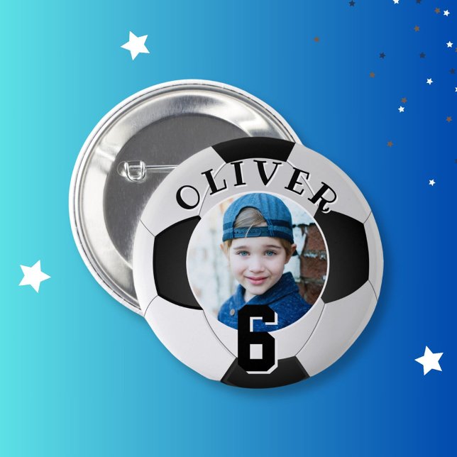 Badge Rond 5 Cm Football Football Anniversaire de enfant Age Photo (Créateur téléchargé)
