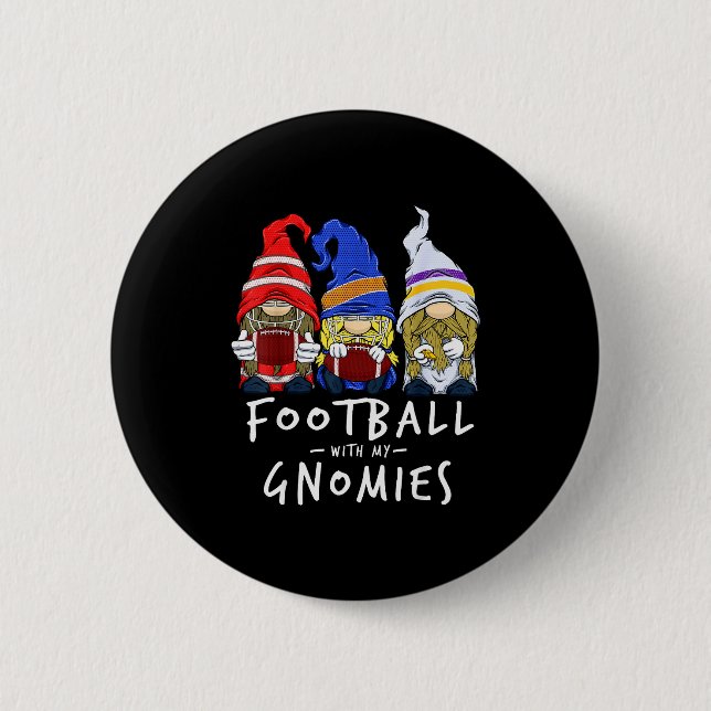 Badge Rond 5 Cm Football Gnomes Football With My Gnomies For Boys  (Devant)