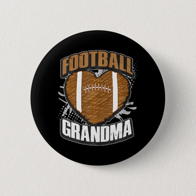Badge Rond 5 Cm Football Grand-mère Pigskin Coeur Football Nana (Devant)