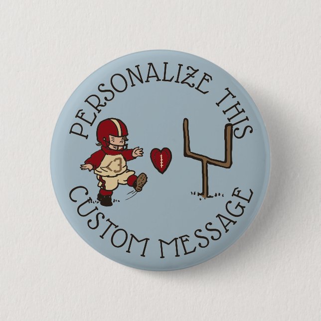 Badge Rond 5 Cm Football Kick Heart (Devant)