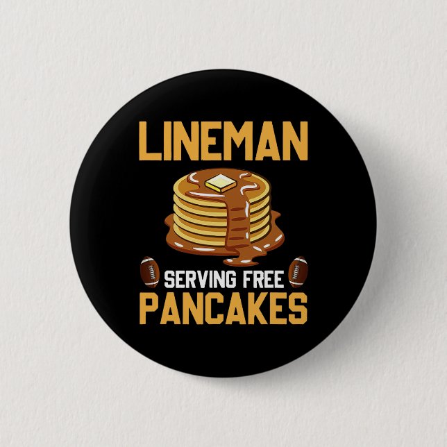 Badge Rond 5 Cm Football Lineman Servant Des Pancakes Daily Offens (Devant)