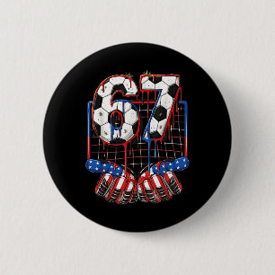Badge Rond 5 Cm Football Ll 67 Drip Six Seven Génération Alpha Mèm