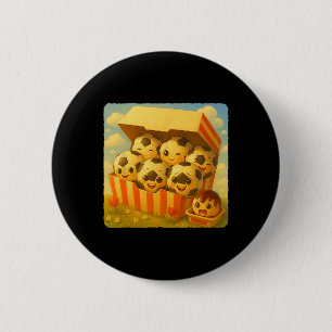Badge Rond 5 Cm Football Ll Nuggets de Poulet Mignon Kawaii Drôle