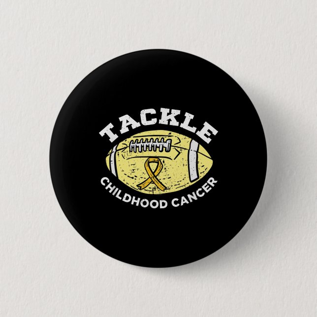 Badge Rond 5 Cm Football Lutter contre le cancer chez l'enfant (Devant)