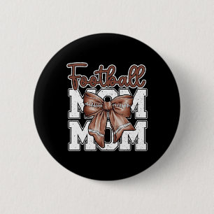 Badge Rond 5 Cm Football Maman Coquette Bow Sport Mama Fête des mè