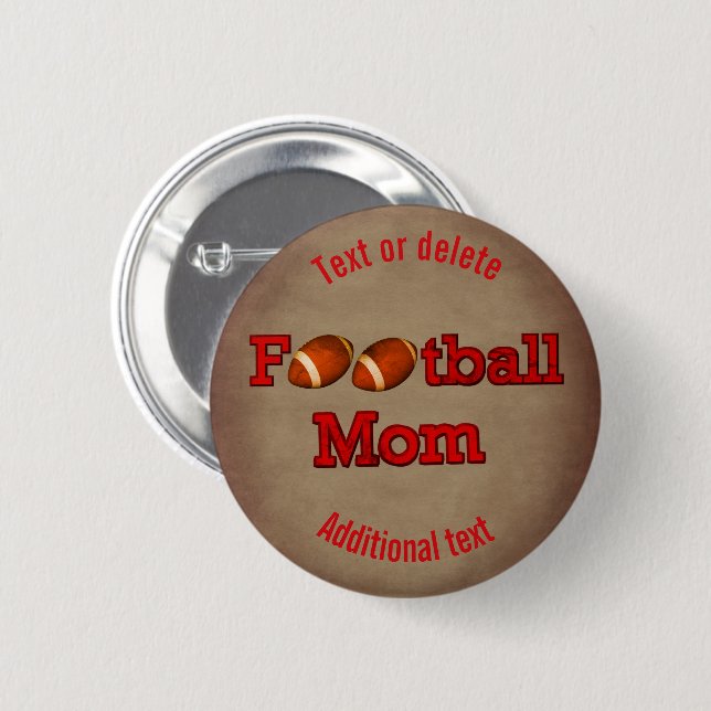 Badge Rond 5 Cm Football Maman mignonne Personnalisée (Devant & derrière)