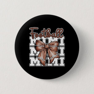 Badge Rond 5 Cm Football Mimi Coquette Bow Sport Grand-mère Mères