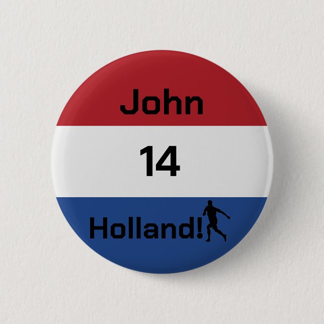 Badge Rond 5 Cm Football néerlandais, personnalisable (Devant)