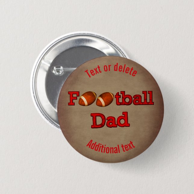 Badge Rond 5 Cm Football Papa mignon Personnalisé (Devant & derrière)