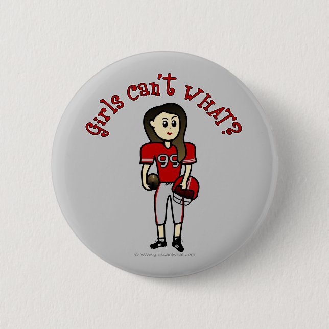 Badge Rond 5 Cm Football Rouge léger (Devant)