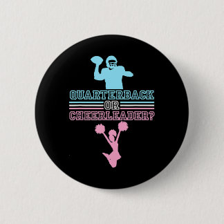 Badge Rond 5 Cm Football Sexe Révéler Quarterback Ou Pom-pom girl