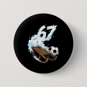 Badge Rond 5 Cm Football sur luge 67 Vitesse de la neige Sports d'