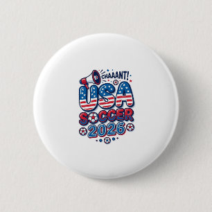 Badge Rond 5 Cm Football USA 2026 Typographie de pays gras Soccer