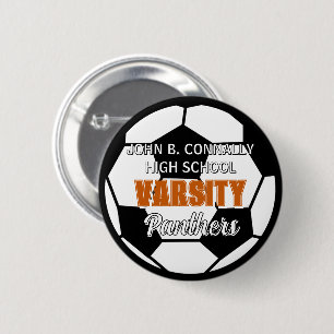 Badge Rond 5 Cm Football Varsity de Lycée Personnalisé Esprit Écol