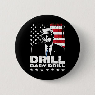 Badge Rond 5 Cm Forage Par Forage Américain 2025 Trump Président D