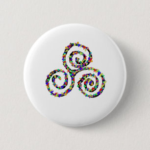 Badge Rond 5 Cm Force de Triskelion celtique
