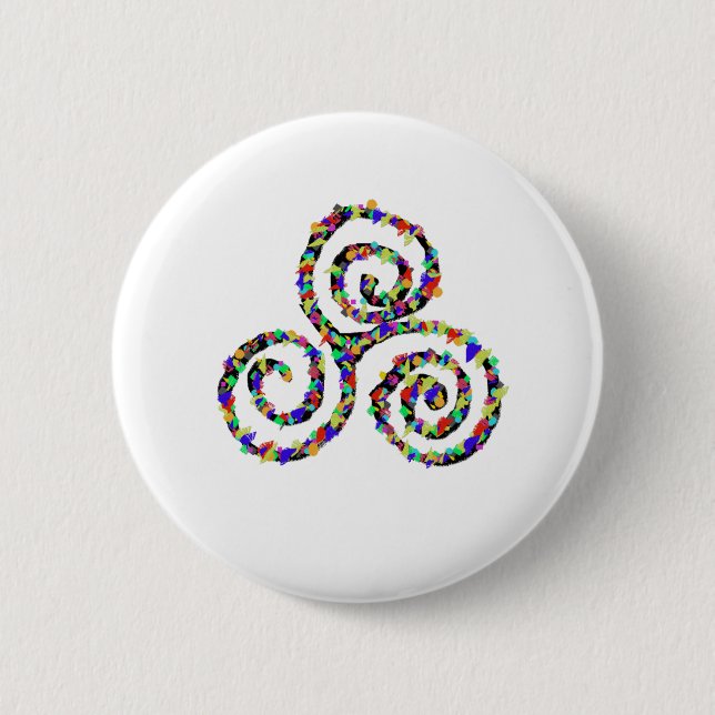 Badge Rond 5 Cm Force de Triskelion celtique (Devant)