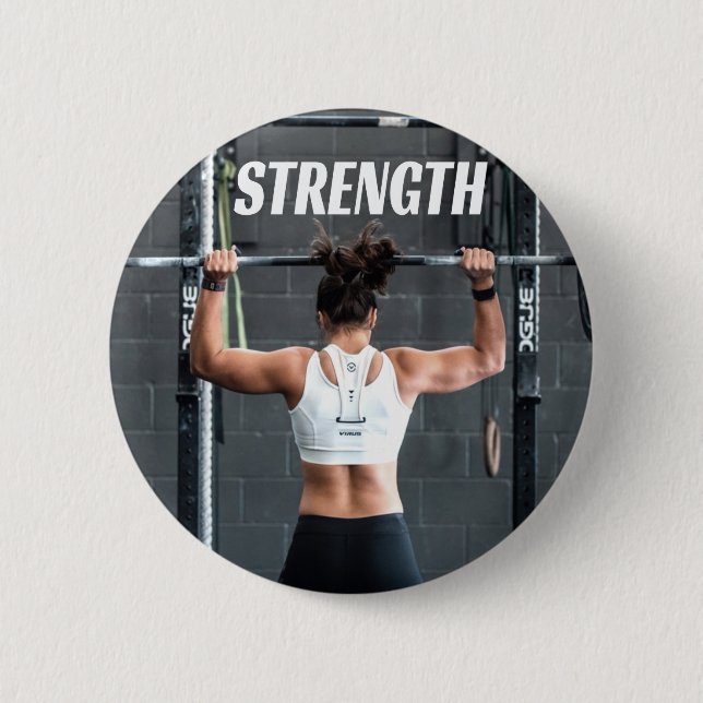 Badge Rond 5 Cm Force Fittness Femmes Muscle Worout Motivationnel (Devant)