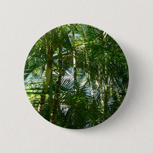 Badge Rond 5 Cm Forest of Palm Trees Tropical Nature (Devant)