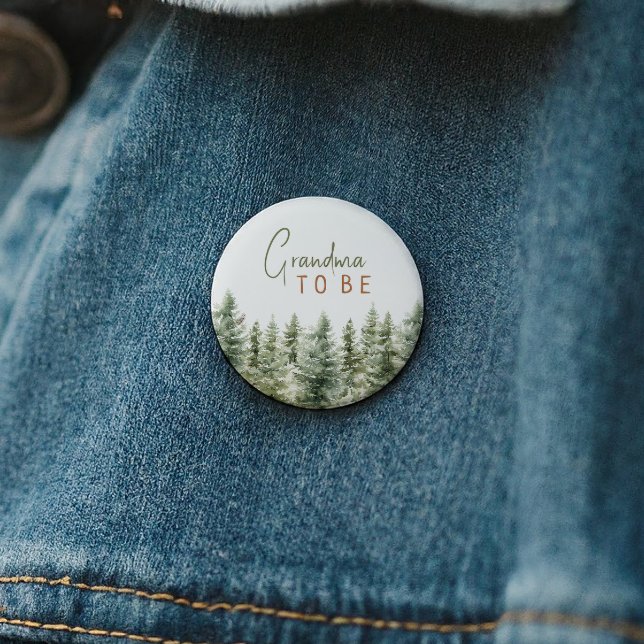 Badge Rond 5 Cm Forêt Bois Animaux Grand-mère à être (Créateur téléchargé)