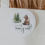 Badge Rond 5 Cm Forêt Bois Animaux Nous Pouvons Bearly Wait Button<br><div class="desc">Présentant nos animaux forestiers nous pouvons presque attendre bouton - parfait pour une célébration mignonne et capricieuse! Doté d'un thème moderne de forêt aquarelle avec d'adorables créatures comme le renard, l'ours brun, le lapin et le cerf, il est parfait pour une douche sans rapport avec le genre. Ce design bohème...</div>