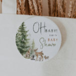 Badge Rond 5 Cm Forêt Bois Animaux Oh Bébé<br><div class="desc">Voici nos animaux boisés de forêt Bouton Oh bébé - parfait pour une célébration mignonne et fantasque! Doté d'un thème moderne de forêt aquarelle avec d'adorables créatures comme le renard, l'ours brun, le lapin et le cerf, il est parfait pour une douche sans rapport avec le genre. Ce design bohème...</div>