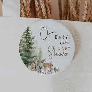 Badge Rond 5 Cm Forêt Bois Animaux Oh Bébé