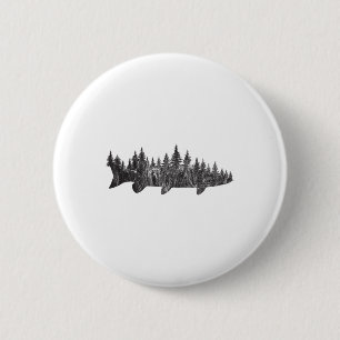 Badge Rond 5 Cm Forêt de pins musqués en bordure de forêt - Angle 