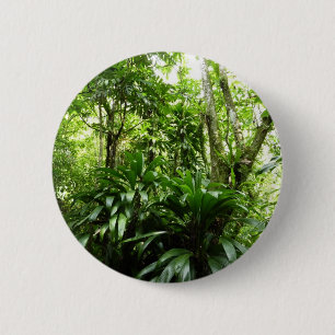 Badge Rond 5 Cm Forêt de pluie dominicaine I Nature verte tropical
